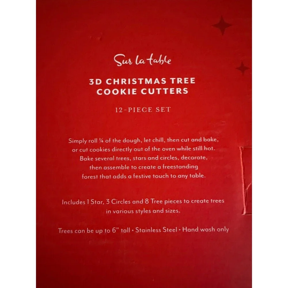 Sur La Table 3D Christmas Tree Cookie Cutters 12-Piece Set New In Box- Open Box